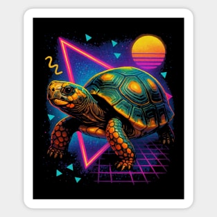 Retro Neon Cherry Head Red Foot Tortoise Sticker